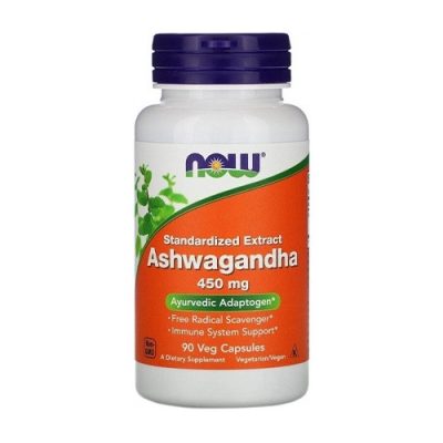 NOW Ashwagandha 450mg 90 Veg Caps – natural adaptogen for stress and focus