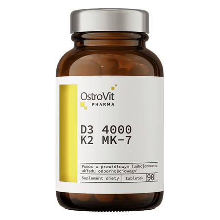 OstroVit Pharma D3 4000 IU + K2 MK-7 90tab – vitamiinide tugi luudele ja immuunsusele