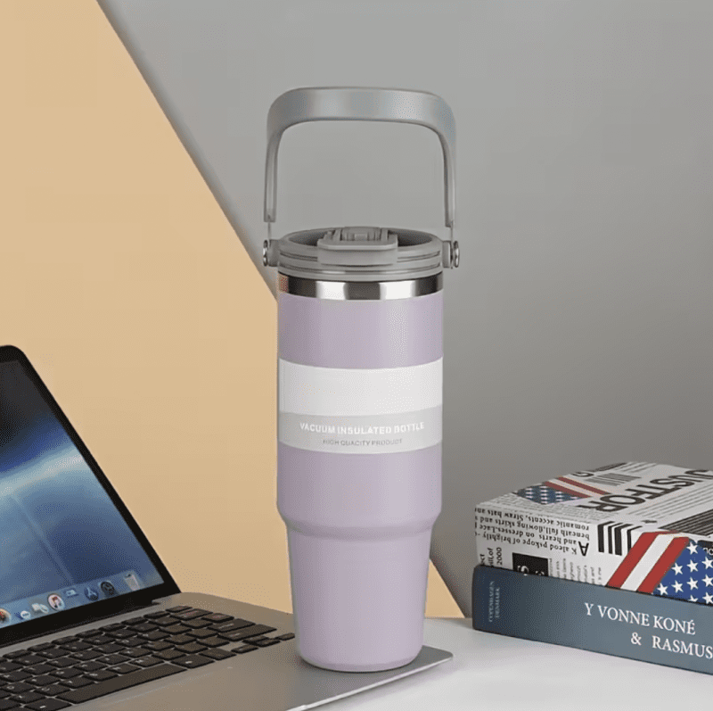 Termoskruus 900ml lilla ümmarguse sangaga