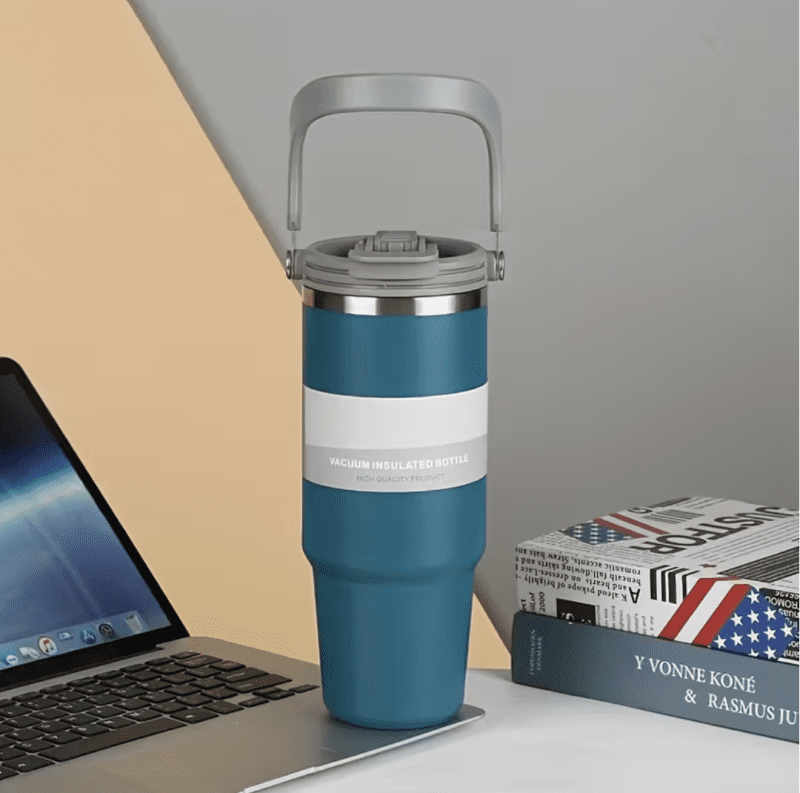 Termoskruus 900ml türkiissinine ümmarguse sangaga