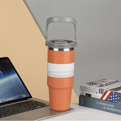 Termoskruus 890ml oranž ümmarguse sangaga