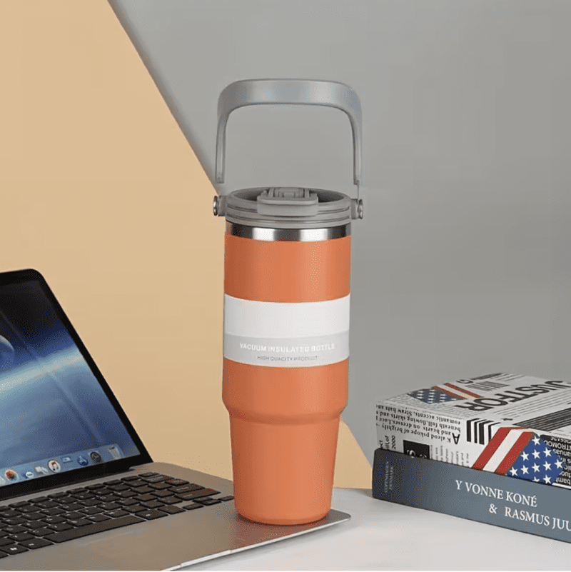 Termoskruus 890ml oranž ümmarguse sangaga