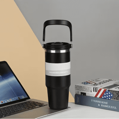 Thermal Mug 900 ml Black with Square Handle