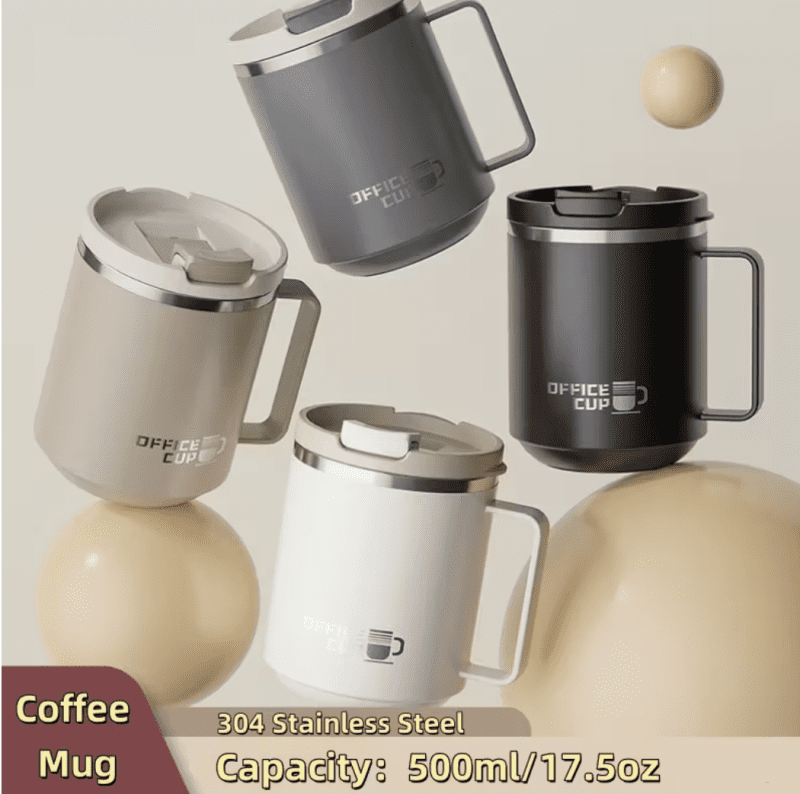 Термокружка из нержавеющей стали с крышкой 500 мл серая