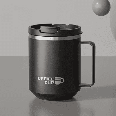 Stylish Stainless Steel Office Thermo Cup with Lid 500ml Black
