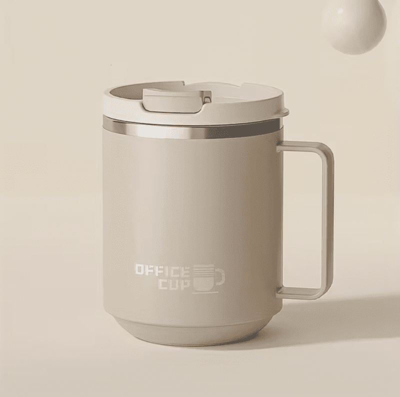 Stiilne roostevabast terasest termostass kaanega kontorisse 500ml pruun