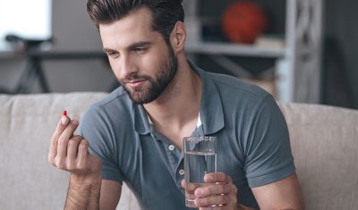 Vitamins for Men category button on IRON DUST website, dietary supplements