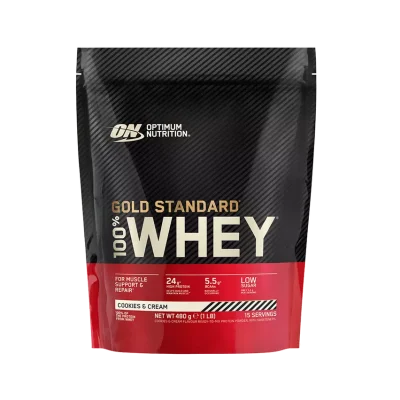 OptOptimum Nutrition Gold Standard 100% Whey 480g Печенье и Крем – премиум-протеинimum Nutrition Gold Standard 100% Whey 480g Küpsised ja Kreem – kvaliteetne valgupulber