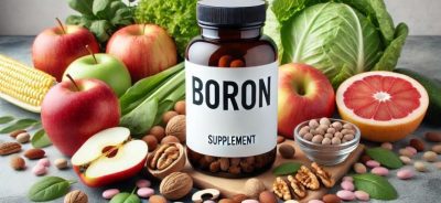 Boron supplement capsule on a white background, sports nutrition