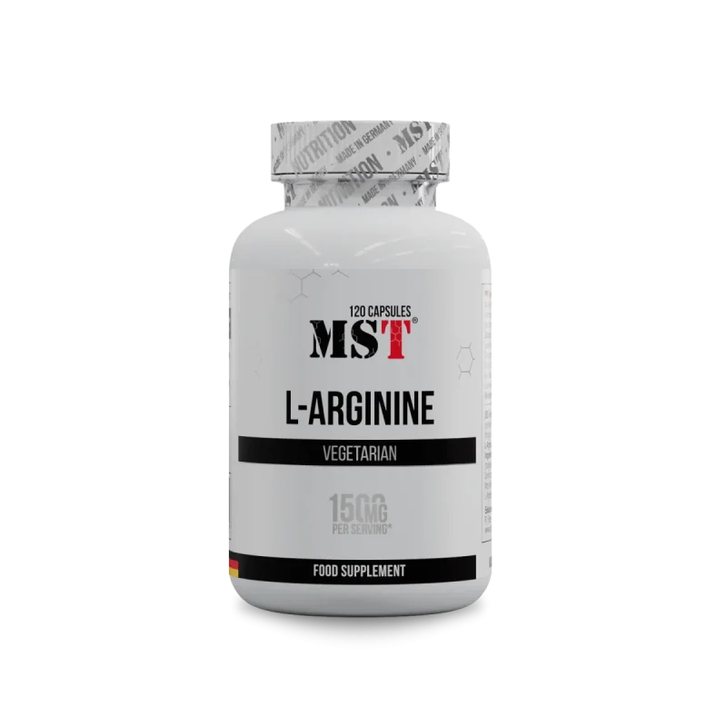 MST L-Arginine 120caps for nitric oxide, blood flow, and muscle support
