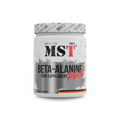 MST Beta-Alanine 500g powder container on a white background, sports nutrition