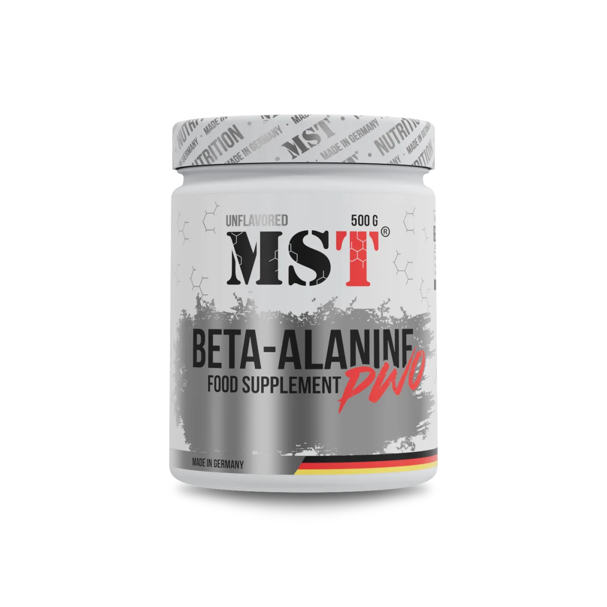 MST beeta-alaniin 500g – RAUDTOLM MST beeta-alaniini 500g pulbripudel valgel taustal, sporditoitumine