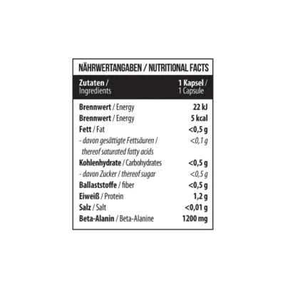Beta Alanine 1200 mg 60
