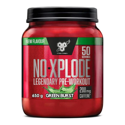 BSN N.O.-Xplode 50serv Green Burst Kiivi-maasikas – plahvatuslik energia treeninguks