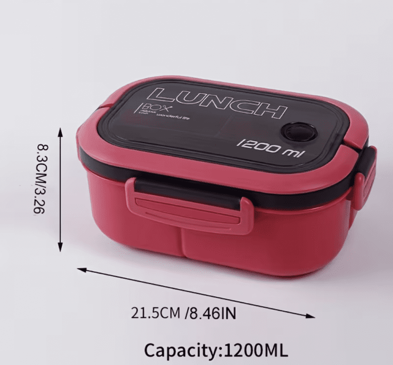 Kahekihiline suletud lõunakarp 1200 ml punane