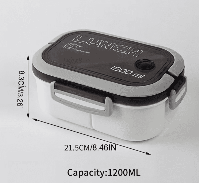 Double-layer sealed lunch box 1200 ml white