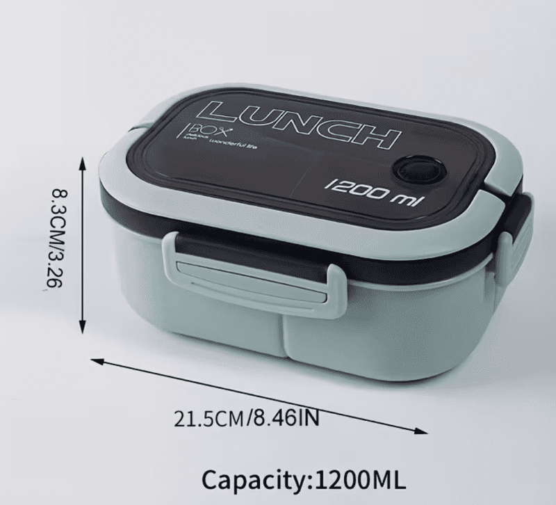 Kahekihiline suletud lõunakarp 1200 ml roheline