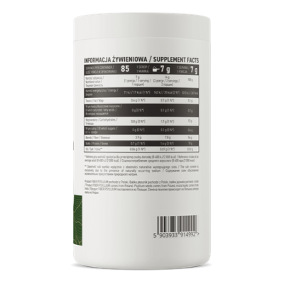 Fiber Psyllium VEGE 600 g natural
Fibre psyllium, extracted from psyllium seeds and ovata husks