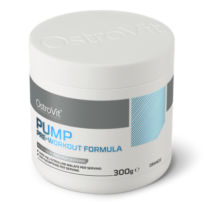 PUMP Pre-Workout Formula 300 g orange
8-component pre-workout supplement, which contains, a.o. beta-alanine, taurine and AAKG