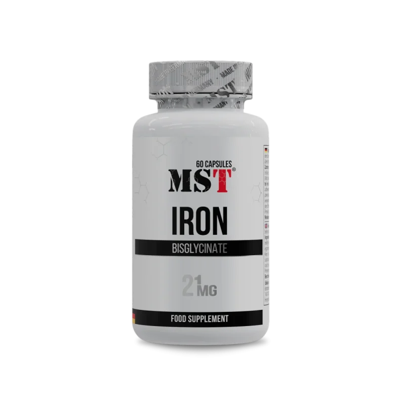 MST Iron Bisglycinate 21 mg 60 kapslit – raua toidulisand