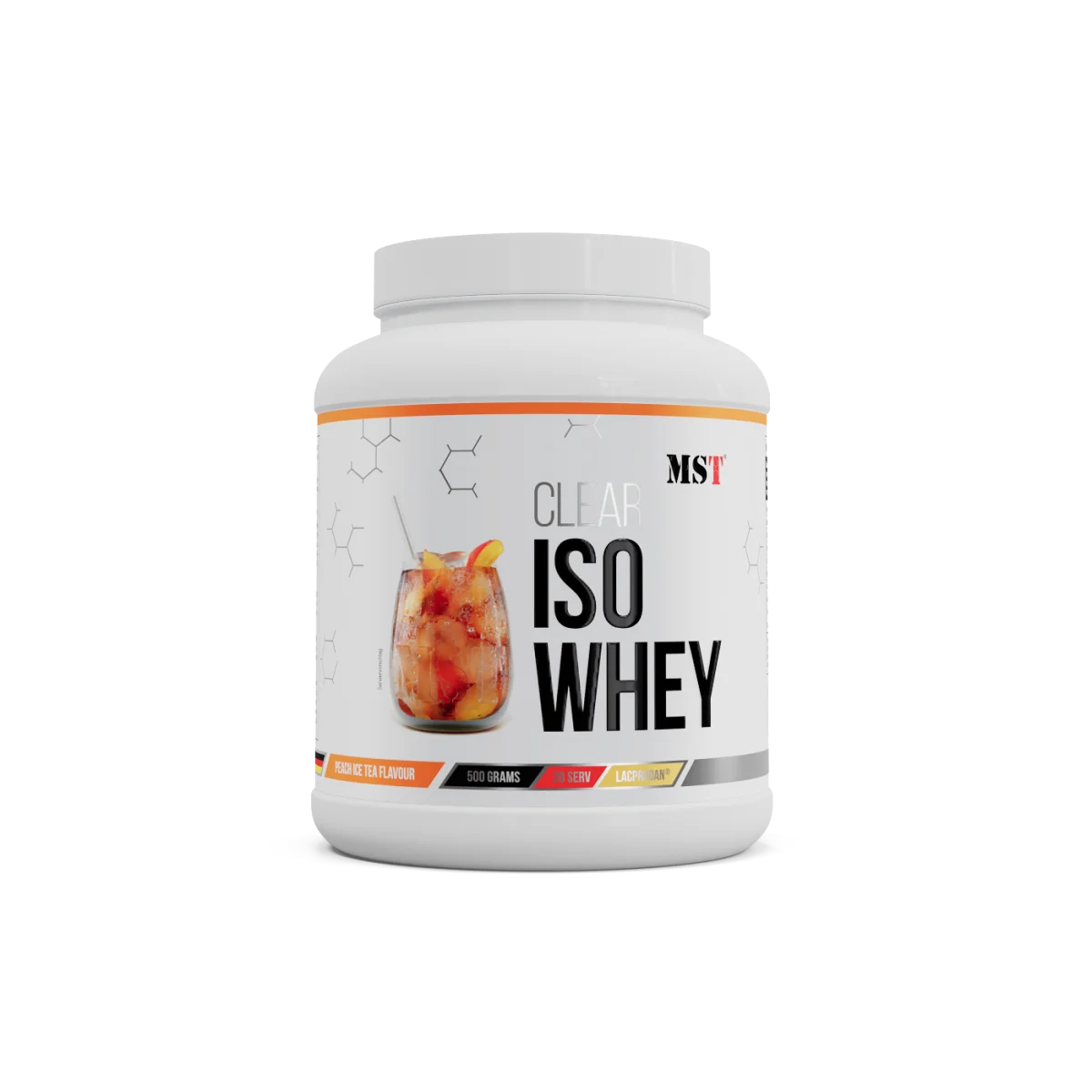 MST Iso Clear Peach Iced Tea 500g MST Iso Clear Peach Iced Tea 500g – clear whey protein isolate