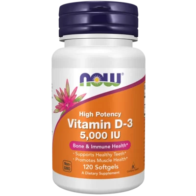 NOW Vitamin D3 5000 МЕ 120 мягких капсул – витамин D
