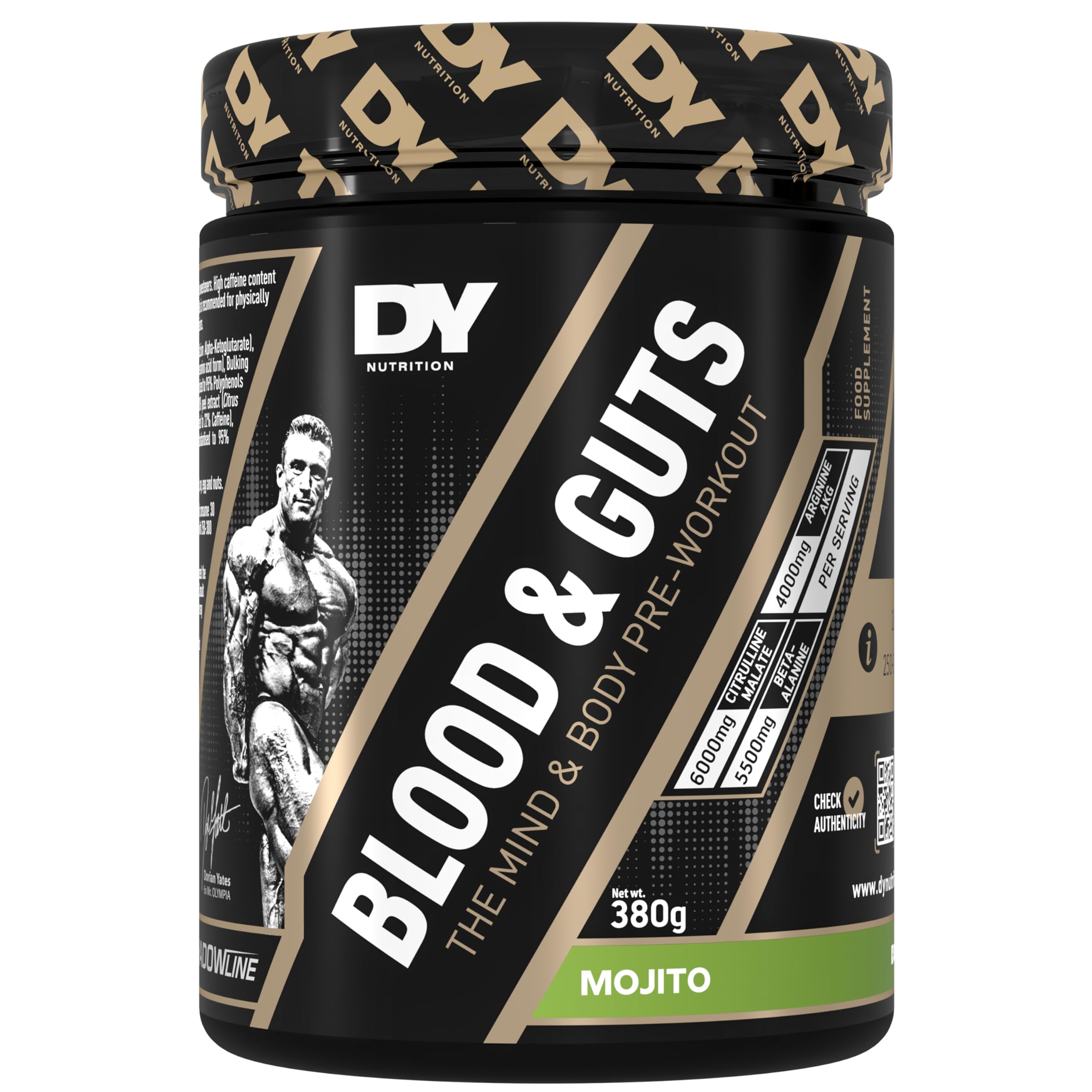 DY Blood & Guts Pre-Workout Мохито DY Blood & Guts Pre-Workout 380 г Мохито предтренировочный комплекс