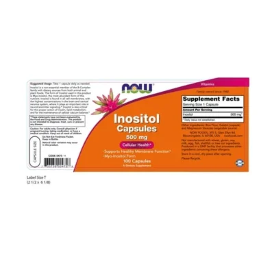 NOW Inositol 500mg 100caps