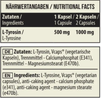 MST L-Tyrosine 500mg 90caps