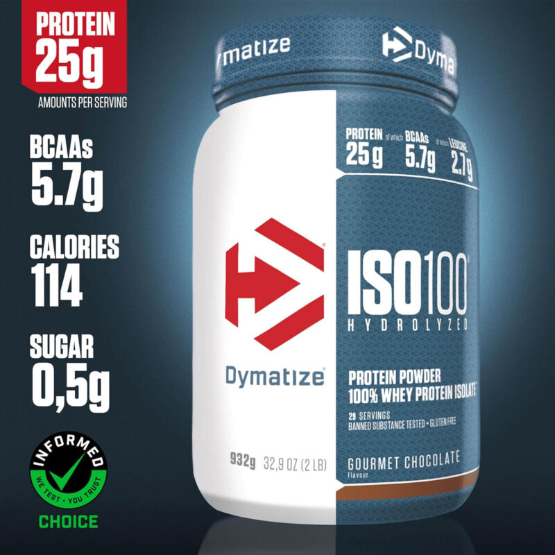 Dymatize ISO 100 Šokolaadigurmee 932g vadakuvalgu isolaat